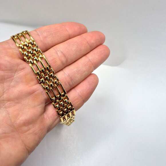 Napier Signed Designer Vintage Gold Plated Panther Link Necklace RARE 1980s - Picture 7 of 8